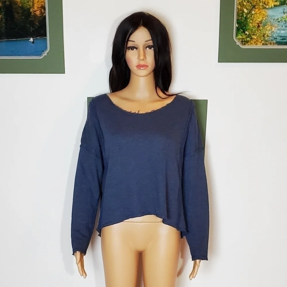 Free People Victorian Lace Crochet Long Sleeve Sweater